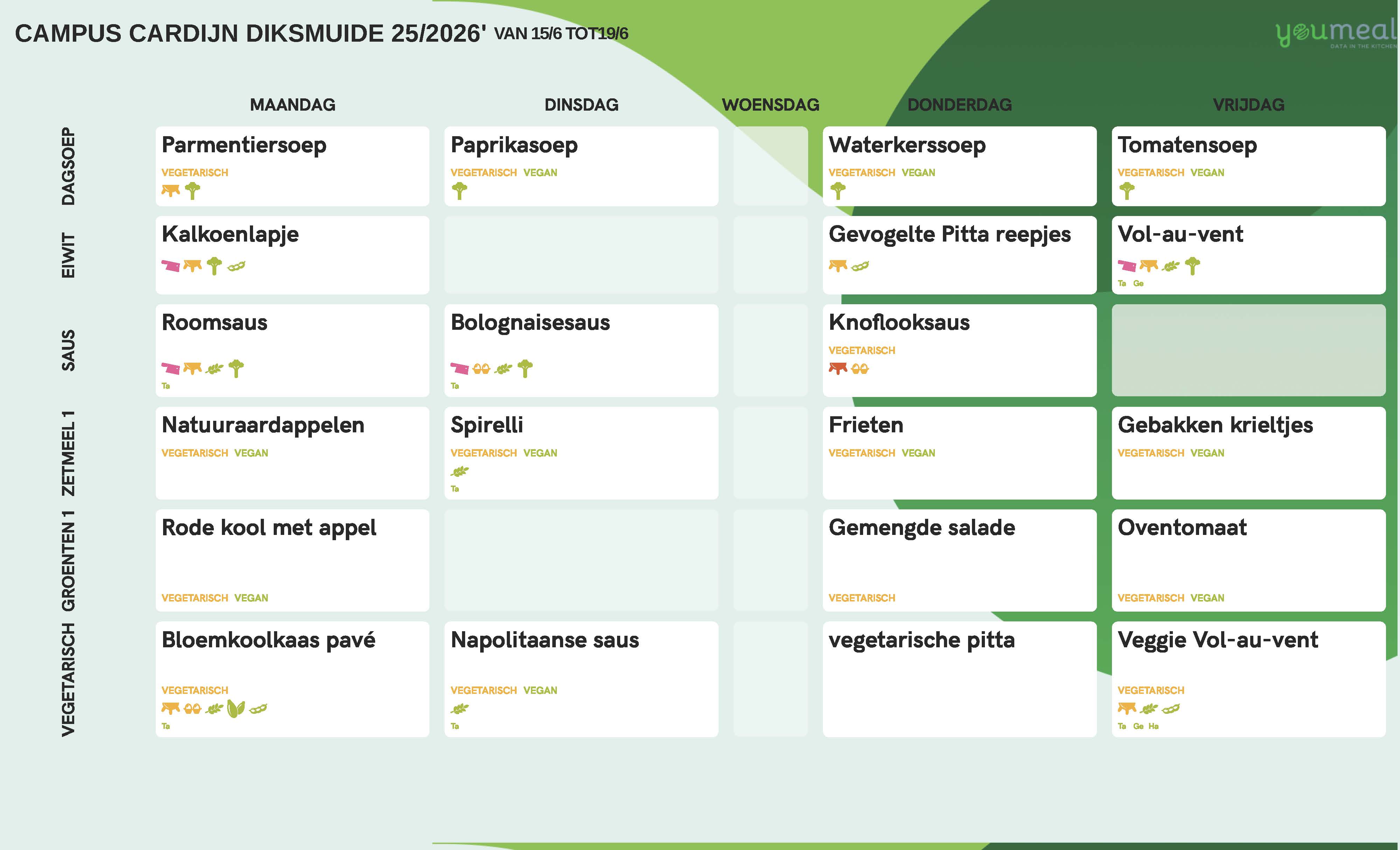 Schoolmenu week 25